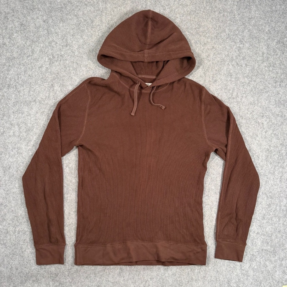 Everlane Brown The Waffle Knit Organic Cotton Pullover Hoodie Men's Size Medium
